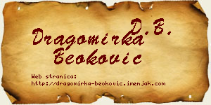 Dragomirka Beoković vizit kartica
